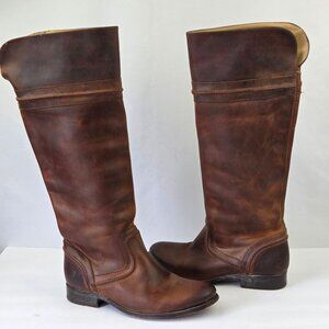 Frye Melissa Trapunto Riding Boots Brown Size 8B